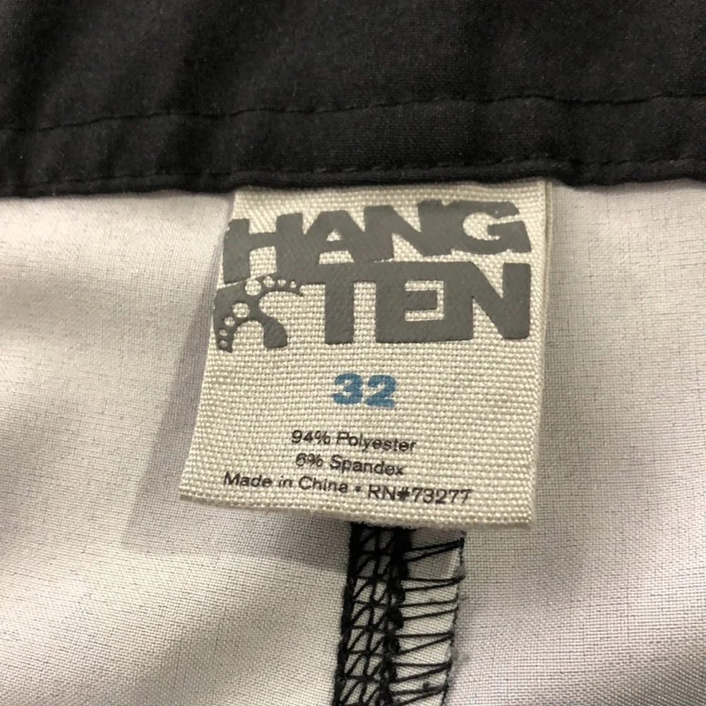 Hang Ten Mens Swim Trunks Bathing Suit, Size 32, Black Purple